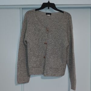 Cooperative Heathered Gray Cardigan w/ Wooden Buttons